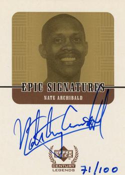 1998-99 Upper Deck Century Legends - Epic Signatures Century #NA Nate Archibald Front