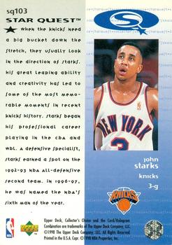 1997-98 Collector's Choice - StarQuest #SQ103 John Starks Back