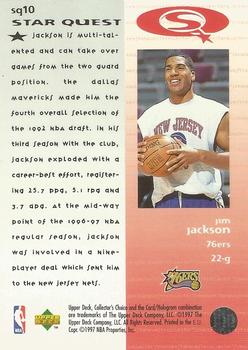 1997-98 Collector's Choice - StarQuest #SQ10 Jim Jackson Back