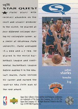 1997-98 Collector's Choice - StarQuest #SQ16 John Starks Back