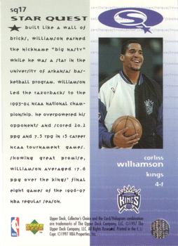 1997-98 Collector's Choice - StarQuest #SQ17 Corliss Williamson Back