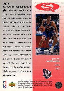 1997-98 Collector's Choice - StarQuest #SQ21 Jayson Williams Back