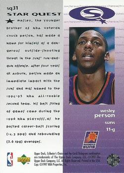 1997-98 Collector's Choice - StarQuest #SQ31 Wesley Person Back