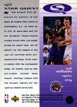 1997-98 Collector's Choice - StarQuest #SQ33 Walt Williams Back