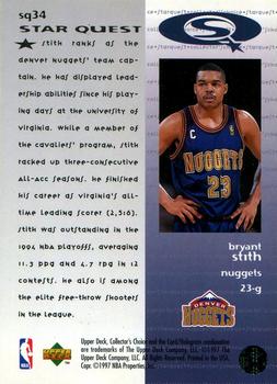 1997-98 Collector's Choice - StarQuest #SQ34 Bryant Stith Back