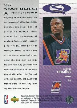 1997-98 Collector's Choice - StarQuest #SQ42 Cedric Ceballos Back