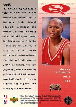 1997-98 Collector's Choice - StarQuest #SQ45 Derrick Coleman Back