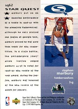 1997-98 Collector's Choice - StarQuest #SQ62 Stephon Marbury Back
