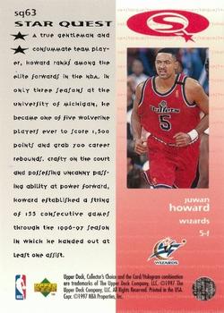 1997-98 Collector's Choice - StarQuest #SQ63 Juwan Howard Back