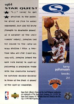 1997-98 Collector's Choice - StarQuest #SQ64 Larry Johnson Back