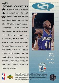 1997-98 Collector's Choice - StarQuest #SQ73 Glen Rice Back
