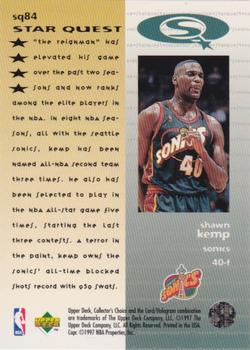 1997-98 Collector's Choice - StarQuest #SQ84 Shawn Kemp Back