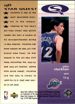1997-98 Collector's Choice - StarQuest #SQ89 John Stockton Back