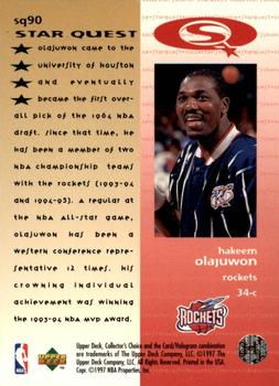 1997-98 Collector's Choice - StarQuest #SQ90 Hakeem Olajuwon Back