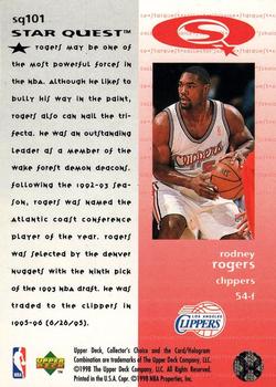 1997-98 Collector's Choice - StarQuest #SQ101 Rodney Rogers Back