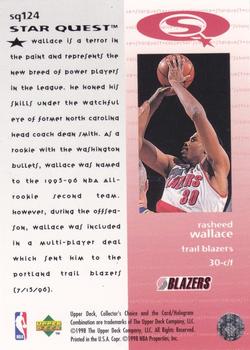 1997-98 Collector's Choice - StarQuest #SQ124 Rasheed Wallace Back