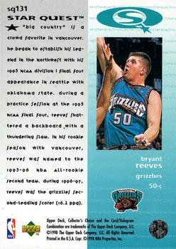 1997-98 Collector's Choice - StarQuest #SQ131 Bryant Reeves Back