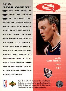 1997-98 Collector's Choice - StarQuest #SQ156 Keith Van Horn Back