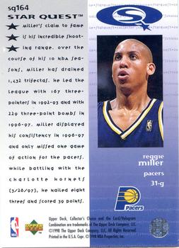 1997-98 Collector's Choice - StarQuest #SQ164 Reggie Miller Back
