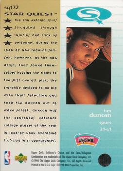 1997-98 Collector's Choice - StarQuest #SQ172 Tim Duncan Back