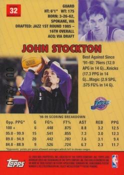 1999-00 Bowman's Best - Atomic Refractors #32 John Stockton Back