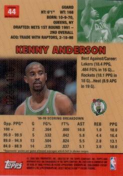 1999-00 Bowman's Best - Atomic Refractors #44 Kenny Anderson Back