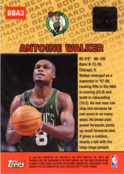 1999-00 Bowman's Best - Autographs #BBA3 Antoine Walker Back