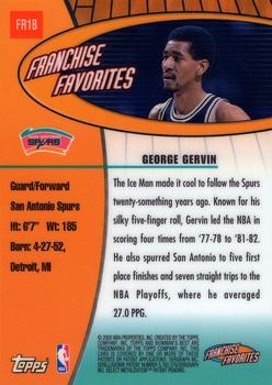 1999-00 Bowman's Best - Franchise Favorites #FR1b George Gervin Back