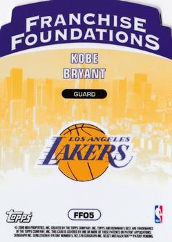 1999-00 Bowman's Best - Franchise Foundations #FF5 Kobe Bryant Back