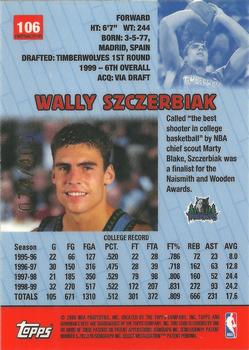 1999-00 Bowman's Best - Refractors #106 Wally Szczerbiak Back