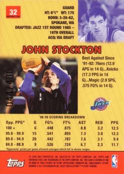1999-00 Bowman's Best - Refractors #32 John Stockton Back