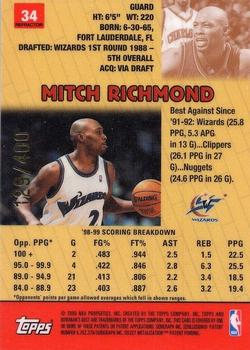 1999-00 Bowman's Best - Refractors #34 Mitch Richmond Back