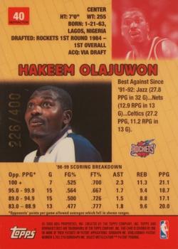 1999-00 Bowman's Best - Refractors #40 Hakeem Olajuwon Back