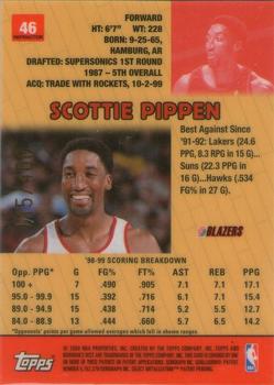 1999-00 Bowman's Best - Refractors #46 Scottie Pippen Back
