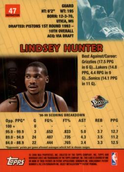 1999-00 Bowman's Best - Refractors #47 Lindsey Hunter Back
