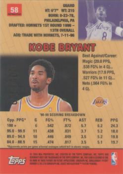 1999-00 Bowman's Best - Refractors #58 Kobe Bryant Back