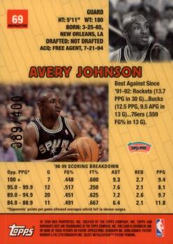 1999-00 Bowman's Best - Refractors #69 Avery Johnson Back
