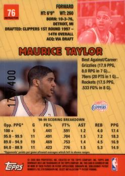 1999-00 Bowman's Best - Refractors #76 Maurice Taylor Back