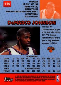 1999-00 Bowman's Best - Refractors #115 DeMarco Johnson Back