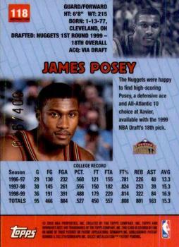 1999-00 Bowman's Best - Refractors #118 James Posey Back