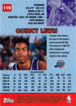 1999-00 Bowman's Best - Refractors #119 Quincy Lewis Back