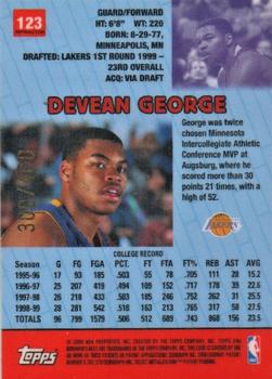 1999-00 Bowman's Best - Refractors #123 Devean George Back