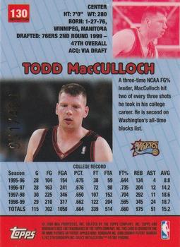 1999-00 Bowman's Best - Refractors #130 Todd MacCulloch Back