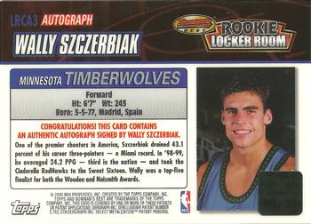 1999-00 Bowman's Best - Rookie Locker Room Collection #LRCA3 Wally Szczerbiak Back