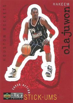 1997-98 Collector's Choice - Super Action Stick 'Ums #S10 Hakeem Olajuwon Front
