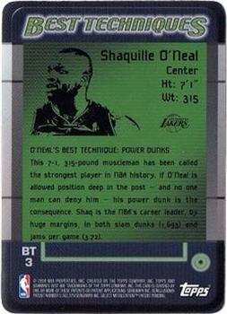 1999-00 Bowman's Best - Best Techniques #BT3 Shaquille O'Neal Back