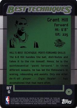 1999-00 Bowman's Best - Best Techniques #BT6 Grant Hill Back