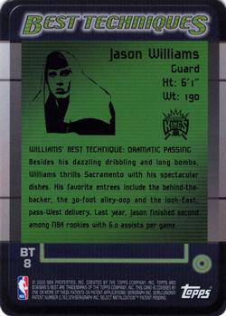 1999-00 Bowman's Best - Best Techniques #BT8 Jason Williams Back