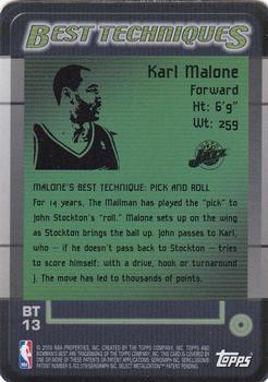 1999-00 Bowman's Best - Best Techniques #BT13 Karl Malone Back