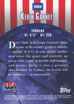 1999-00 Bowman's Best - World's Best #WB2 Kevin Garnett Back